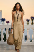 Oh Molly - Maser | Mouwloze Gekruiste Maxi-jurk
